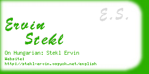 ervin stekl business card